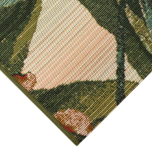 Outdoor Rugs-Kirkland's Home Island Leaf Outdoor Rug, 4X7 Multi