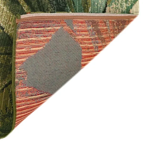 Outdoor Rugs-Kirkland's Home Island Leaf Outdoor Rug, 4X7 Multi