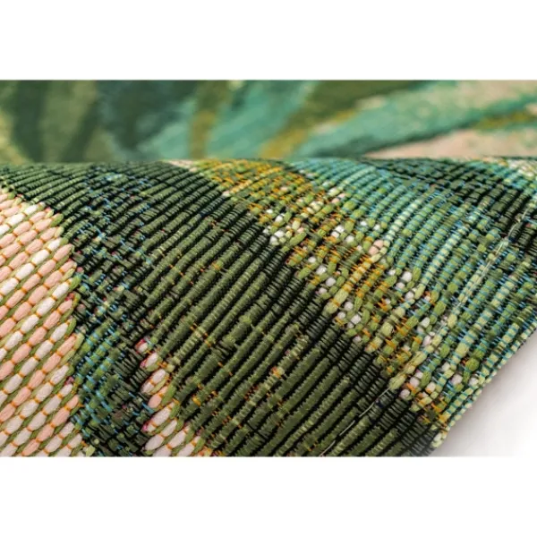 Outdoor Rugs-Kirkland's Home Island Leaf Outdoor Rug, 4X7 Multi