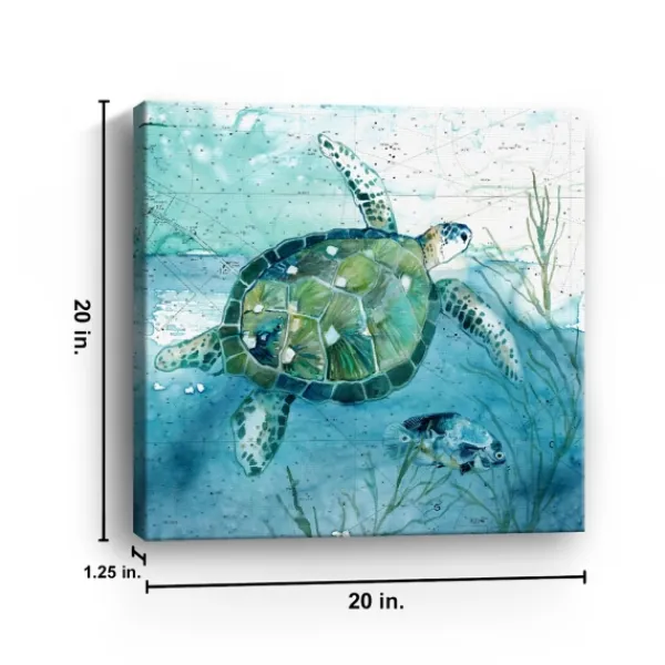 Canvas Art-Kirkland's Home Island Swim I Giclee Canvas Art Print Blue/Green