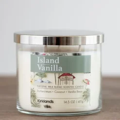 Candles-Kirkland's Home Island Vanilla Triple Wick Jar Candle White