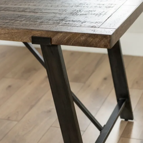 Dining Tables-Kirkland's Home Ivan Wood And Metal Dining Table Brown/Black