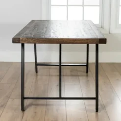 Dining Tables-Kirkland's Home Ivan Wood And Metal Dining Table Brown/Black