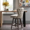 Bar Stools & Counter Height Stools-Kirkland's Home Ivey High Wingback Swivel Counter Stool Brown