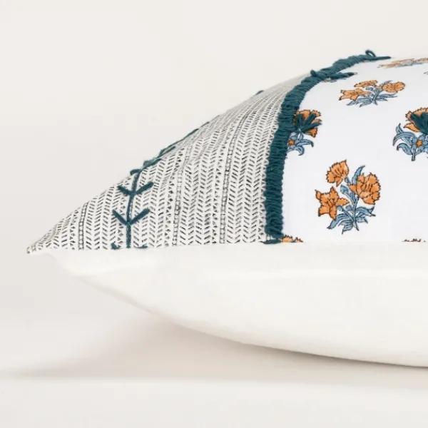 Pillows-Kirkland's Home Ivory & Multicolor Botanical Lumbar Pillow Ivory/Multi