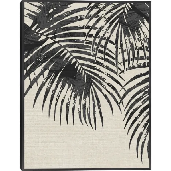 Canvas Art-Kirkland's Home Ivory And Black Palms Canvas Art Print Black/Tan