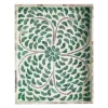 Decorative Trays-Kirkland's Home Ivory And Clover Mosaic Capiz Shell Tray, 15 In. Green/Ivory