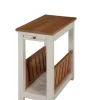Accent & End Tables-Kirkland's Home Ivory And Natural Wood Magazine Shelf Accent Table Ivory/Tan