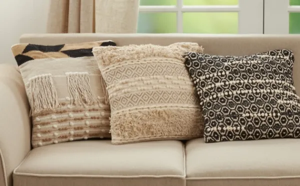 Pillows-Kirkland's Home Ivory Boho Fringe Jute Pillow