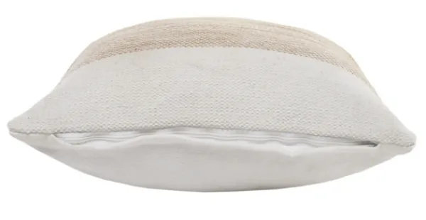 Pillows-Kirkland's Home Ivory Border Natural Close Woven Jute Pillow Ivory/Tan