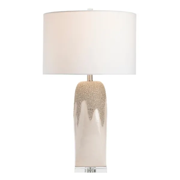 Table Lamps-Kirkland's Home Ivory Ceramic Textured Base Table Lamp White