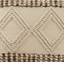 Pillows-Kirkland's Home Ivory Diamond Woven Textured Polyester Pillow