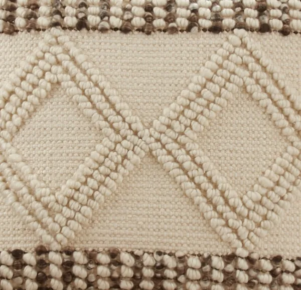 Pillows-Kirkland's Home Ivory Diamond Woven Textured Polyester Pillow