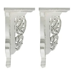 Shelves-Kirkland's Home Ivory Distressed Carved 2-Pc. Wall Shelf Set