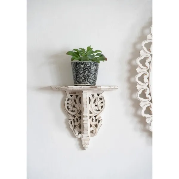 Shelves-Kirkland's Home Ivory Distressed Carved 2-Pc. Wall Shelf Set