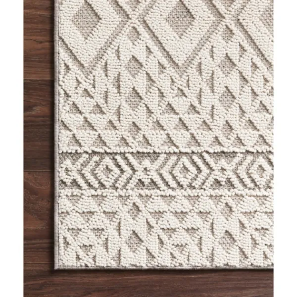 Outdoor Rugs-Kirkland's Home Ivory Geometric Stripes Outdoor Area Rug, 5X7 Ivory/Gray