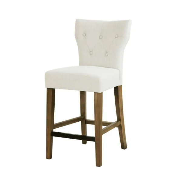 Bar Stools & Counter Height Stools-Kirkland's Home Ivory Harrison Tufted Counter Stool White