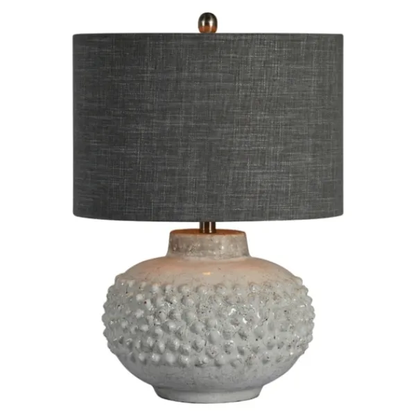 Table Lamps-Kirkland's Home Ivory Hobnail Table Lamp Gray