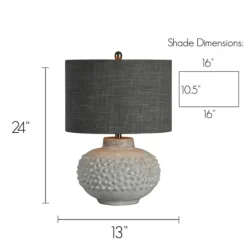 Table Lamps-Kirkland's Home Ivory Hobnail Table Lamp Gray