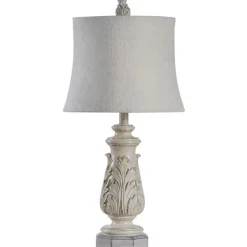 Table Lamps-Kirkland's Home Ivory Leaf Scroll Table Lamp White