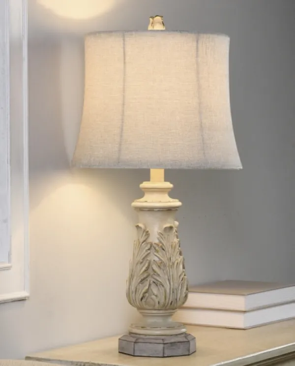 Table Lamps-Kirkland's Home Ivory Leaf Scroll Table Lamp White