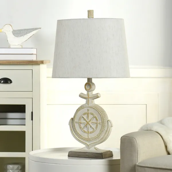 Table Lamps-Kirkland's Home Ivory Nautical Anchor Table Lamp White