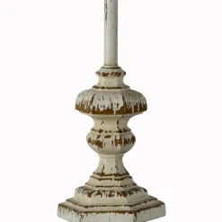 Buffet Lamps-Kirkland's Home Ivory Resin Distressed Traditional Buffet Lamp Tan