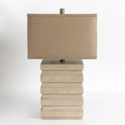 Table Lamps-Kirkland's Home Ivory Square Tiered Table Lamp Tan