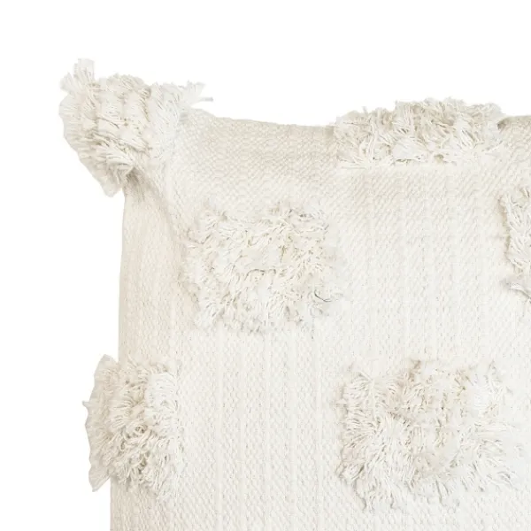 Pillows-Kirkland's Home Ivory Tufted Dots Throw Pillow White