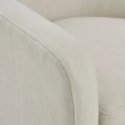 Accent Chairs-Kirkland's Home Ivory Upholstered Low Back Swivel Accent Chair White