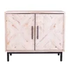Cabinets & Sideboards-Kirkland's Home Ivory Wood 2-Door X-Panel Cabinet