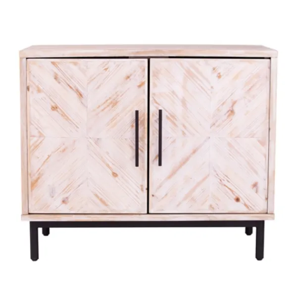 Cabinets & Sideboards-Kirkland's Home Ivory Wood 2-Door X-Panel Cabinet