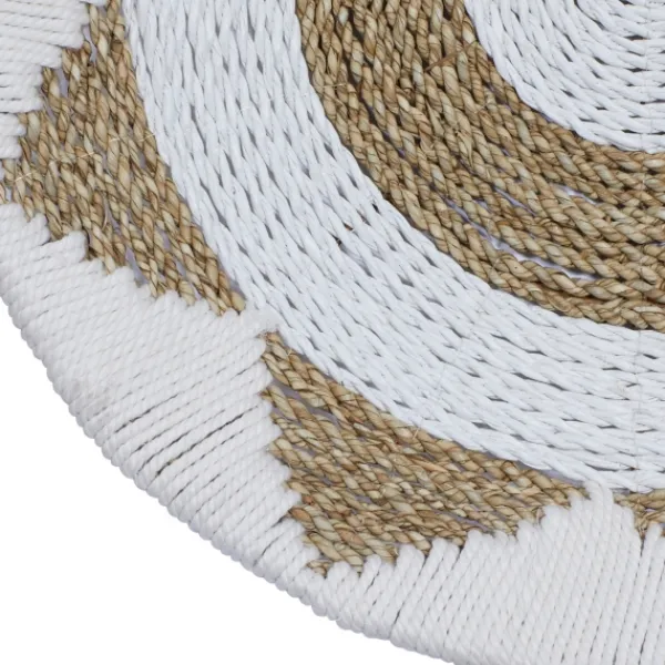Wall Plaques-Kirkland's Home Ivory Woven Cotton Round 3-Pc. Wall Decoration White/Tan