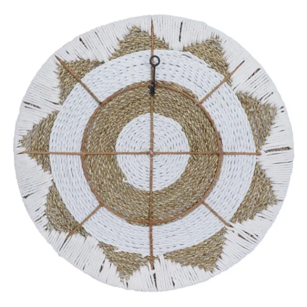 Wall Plaques-Kirkland's Home Ivory Woven Cotton Round 3-Pc. Wall Decoration White/Tan