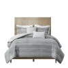 Comforters-Kirkland's Home Jacquard 5-Pc. Full/Queen Comforter Set Gray