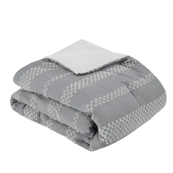 Comforters-Kirkland's Home Jacquard 5-Pc. Full/Queen Comforter Set Gray