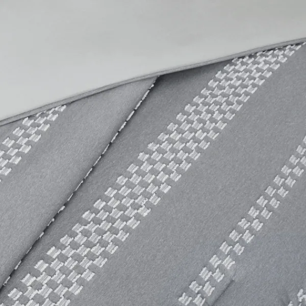 Comforters-Kirkland's Home Jacquard 5-Pc. Full/Queen Comforter Set Gray