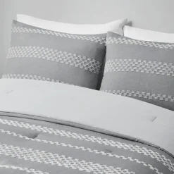 Comforters-Kirkland's Home Jacquard 5-Pc. Full/Queen Comforter Set Gray