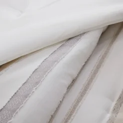 Comforters-Kirkland's Home Jacquard Stripe 5-Pc. Cali King Comforter Set White/Gray/Tan