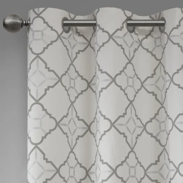 Curtains & Drapes-Kirkland's Home Jax Cotton Curtain Panel Set, 63 In. Gray