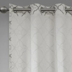 Curtains & Drapes-Kirkland's Home Jax Cotton Curtain Panel Set, 63 In. Gray