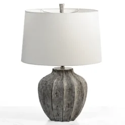 Table Lamps-Kirkland's Home Jaxson Stone Gray Table Lamp White