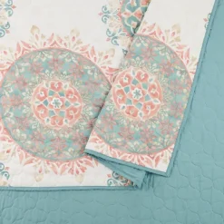 Quilts-Kirkland's Home Jessica Simpson Blue Pompeii King Quilt Set Blue/White