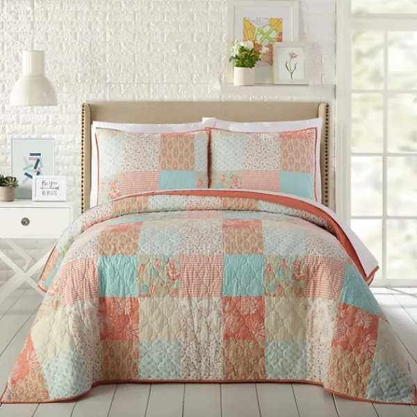 Quilts-Kirkland's Home Jessica Simpson Coral Ikigai King Quilt Set Pink/Blue