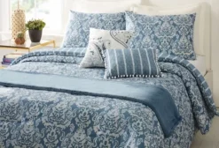 Comforters-Kirkland's Home Jessica Simpson Damask Queen Comforter Set Blue