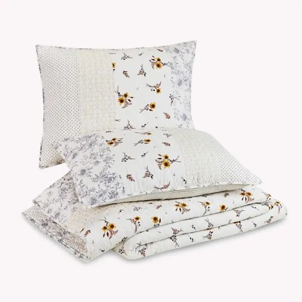 Quilts-Kirkland's Home Jessica Simpson Floral Endora King Quilt Set White