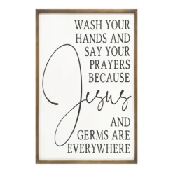 Wall Quotes & Signs-Kirkland's Home Jesus And Germs Are Everywhere Wall Plaque Black/White