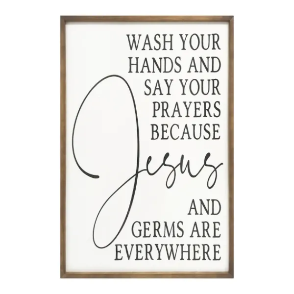 Wall Quotes & Signs-Kirkland's Home Jesus And Germs Are Everywhere Wall Plaque Black/White