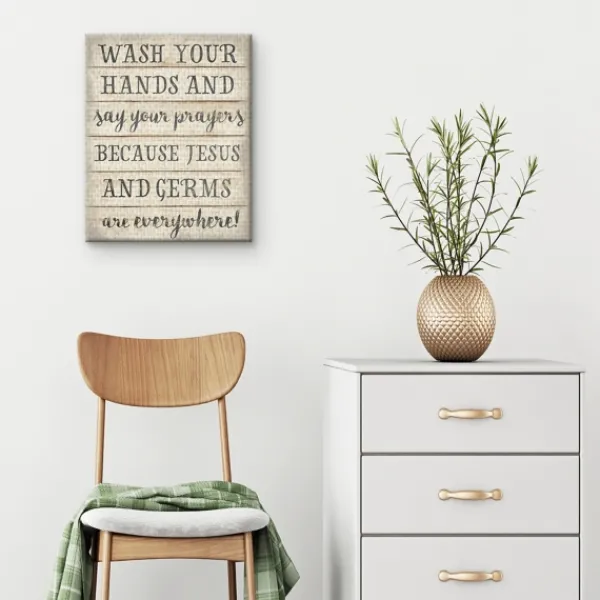 Wall Quotes & Signs-Kirkland's Home Jesus And Germs Canvas Art Print Tan