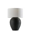 Table Lamps-Kirkland's Home Johanssen Black Ribbed Table Lamp White